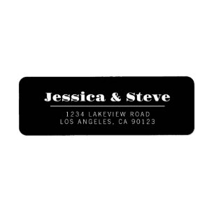 Retro Black & White Wedding Return Address