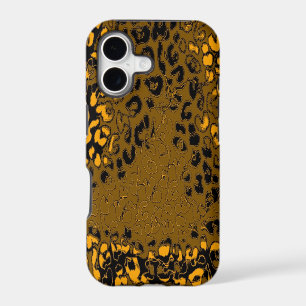 Retro Black Yellow Tan Leopard Print Skin