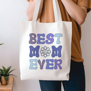 Retro Bleu et violet Meilleur Sac fourre-tout de m
