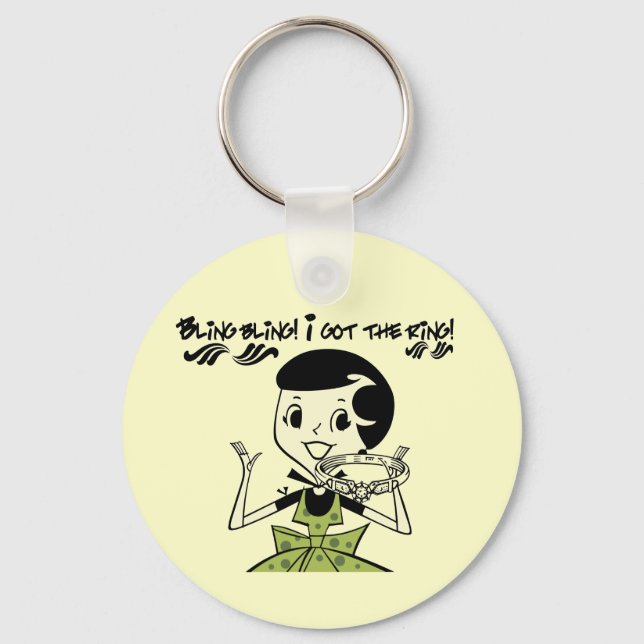 Retro Bling Ring Tshirts and Gifts Keychain (Front)