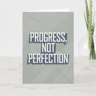 Retro Block Letter "Progress Not Perfection" card