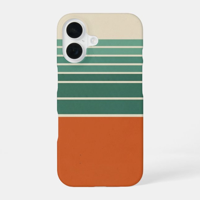 Retro Block & Stripes iPhone 16 Case (Back)