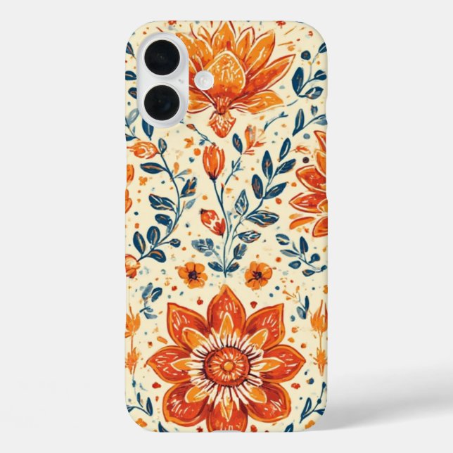 Retro Bloom Burst - IPhone 16 Case (Back)