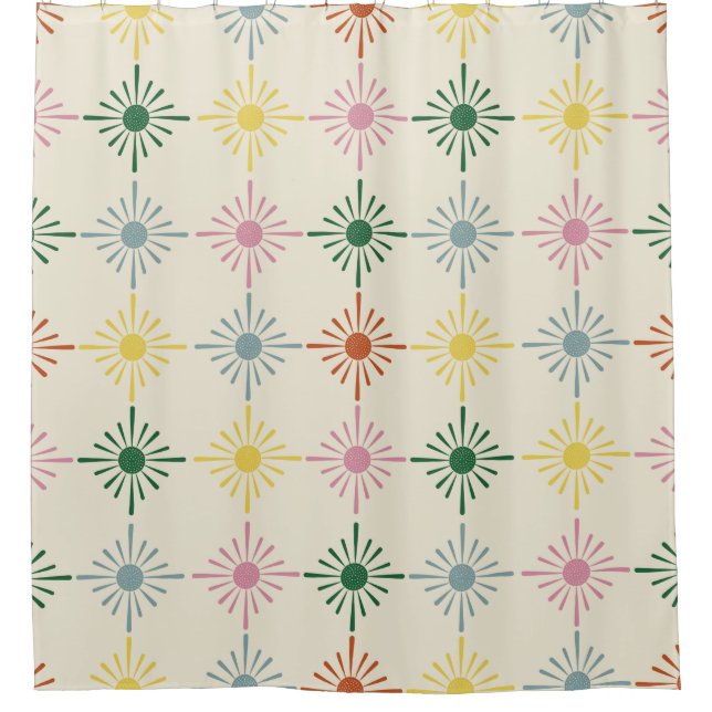 Retro Bloom Geometric Floral Print Patterned (Front)