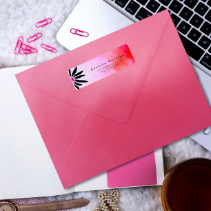 Retro Bloom Geometric Mod Flower Return Address