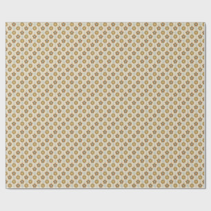 Retro Bloom Harmony Baby Blue Mustard Wrapping Paper