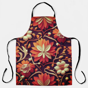 "Retro Bloom - Seamless Floral Pattern Apron