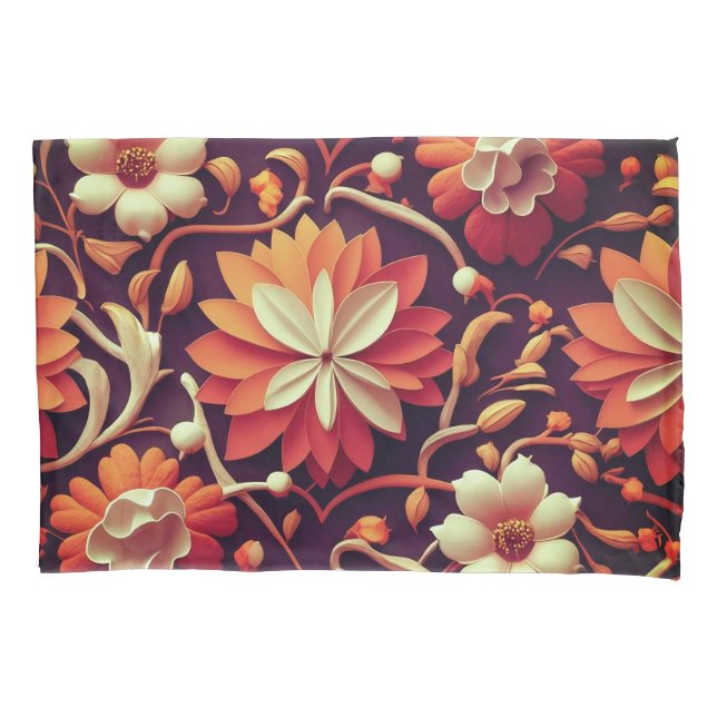 "Retro Bloom - Seamless Floral Pattern for Home De Pillowcase (Front-Left)