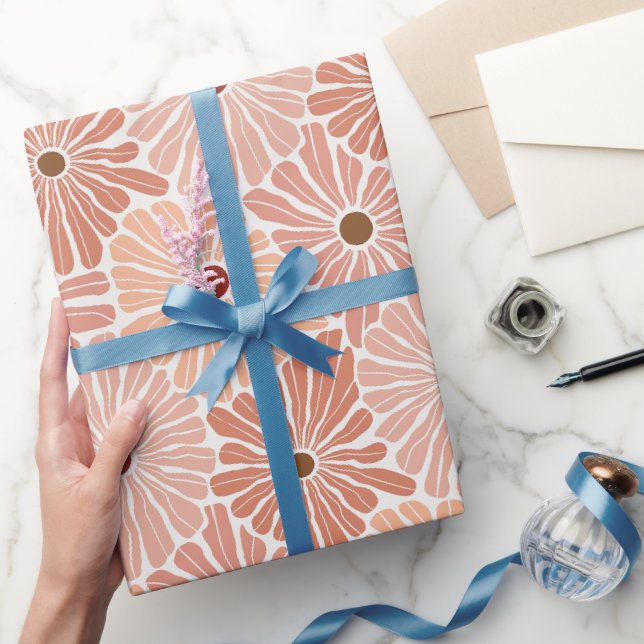 Retro Blooming Daisies Wrapping Paper (Gifting)