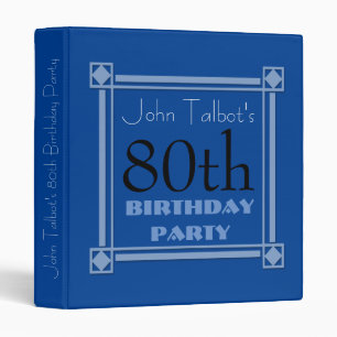 Retro Blue 80e anniversaire Guest Book Classeur