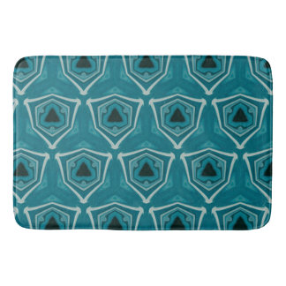 Retro Blue Abstract Modern Print    Bath Mat