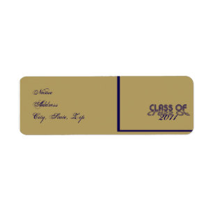 Retro Blue and Gold Graduation Return Address