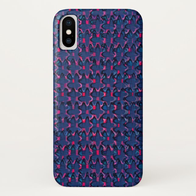 Retro blue and pink pattern Case-Mate iPhone case (Back)