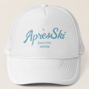 Retro blue Apres Ski Custom Ski Resort Party Trucker Hat
