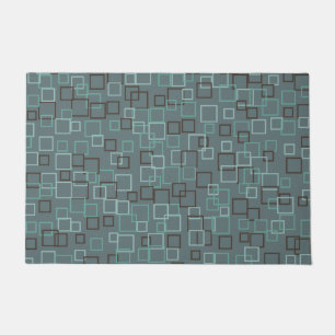 Retro Blue Aqua Doormat Welcome Mat Rug Gift