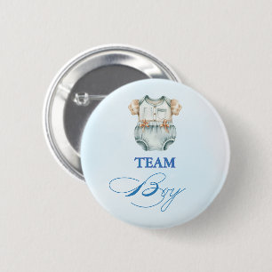 Retro Blue Baby Clothes Team Boy Baby Shower 2 Inch Round Button