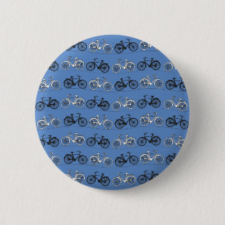 Retro Blue Bicycle Pattern 2 Inch Round Button
