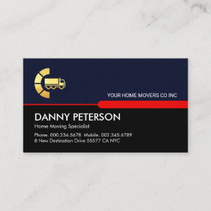 Retro Blue Black Logistic Layers Business Card