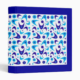 Retro Blue Boomerang Binder
