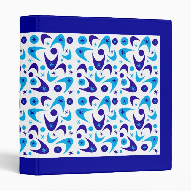 Retro Blue Boomerang Binder (Front/Spine)