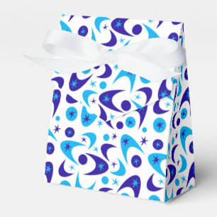 Retro Blue Boomerangs Favor Box