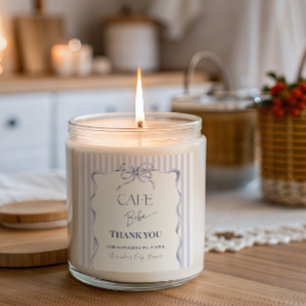 Retro Blue Bow Cafe Bebe Boy Coffee Baby Shower Square Sticker