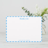 Retro Blue Chequered Personalized Name Baby Boy