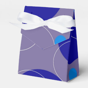 Retro Blue Circles & Ovals Royal Periwinkle Aqua Favor Box