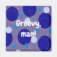 Retro Blue Circles & Ovals Royal Periwinkle Aqua