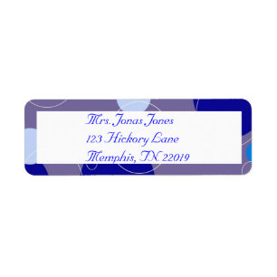 Retro Blue Circles & Ovals Royal Return Address
