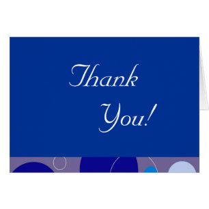 Retro Blue Circles & Ovals Thank You Note