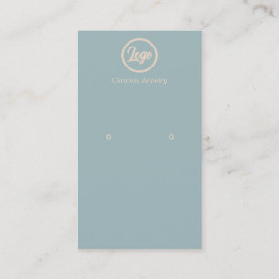 Retro Blue Earring Jewellery Logo Business Card