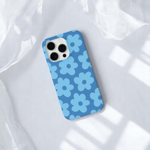 Retro Blue Floral Whimsical Preppy Hippie Chic iPhone 16 Pro Case