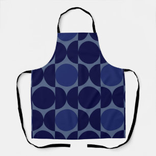Retro Blue Geometric Apron