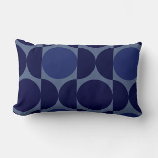 Retro Blue Geometric Lumbar Pillow