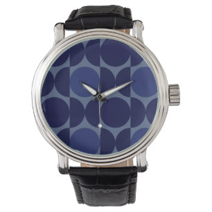 Retro Blue Geometric Watch