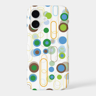 Retro Blue Green Pods Dots Groovy Mod Art Pattern