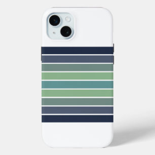 Retro Blue & Green Surfboard Striped  iPhone 15 Mini Case