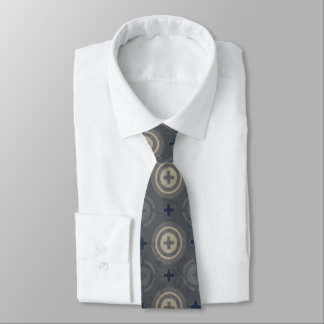 Retro Blue Grunge Polka Dot Design Tie