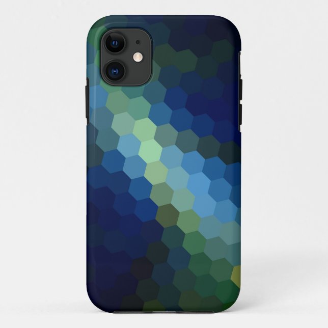 retro blue hexagon seamless abstract art Case-Mate iPhone case (Back)