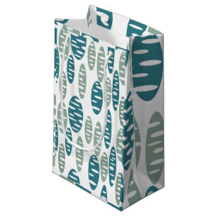Retro Blue Holey Ovals Small Gift Bag