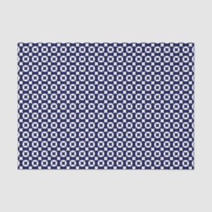 Retro Blue Interlocking Circles Geometric Pattern Tissue Paper