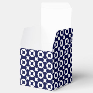 Retro Blue Interlocking Circles Geometric Shippo Favor Box
