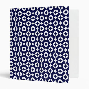 Retro Blue Interlocking Circles Shippo Geometric Binder