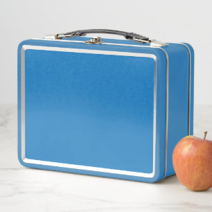 Retro Blue Metal Lunchbox Personalized Kids