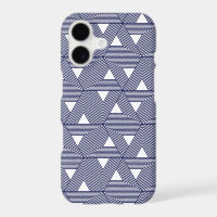 Retro Blue Navy Japan Triangle Geometric Pattern