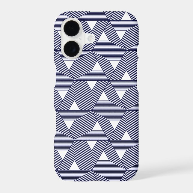 Retro Blue Navy Japon Triangle Motif géométrique (Verso)
