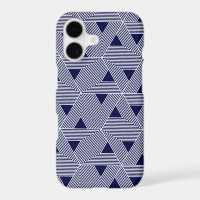 Retro Blue Navy Japon Triangle Motif géométrique