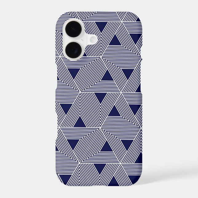 Retro Blue Navy Japon Triangle Motif géométrique (Verso)