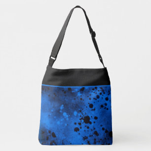 Retro Blue Paint Splatter  Crossbody Bag